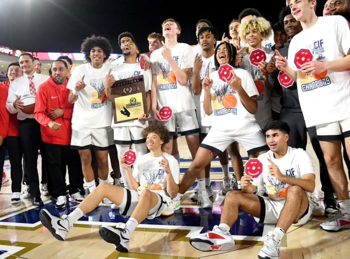 Harvard-Westlake vs. Roosevelt in the CIF Southern Section Open Division boys basketball final at Cal Baptist University on Friday, Feb. 23, 2024.